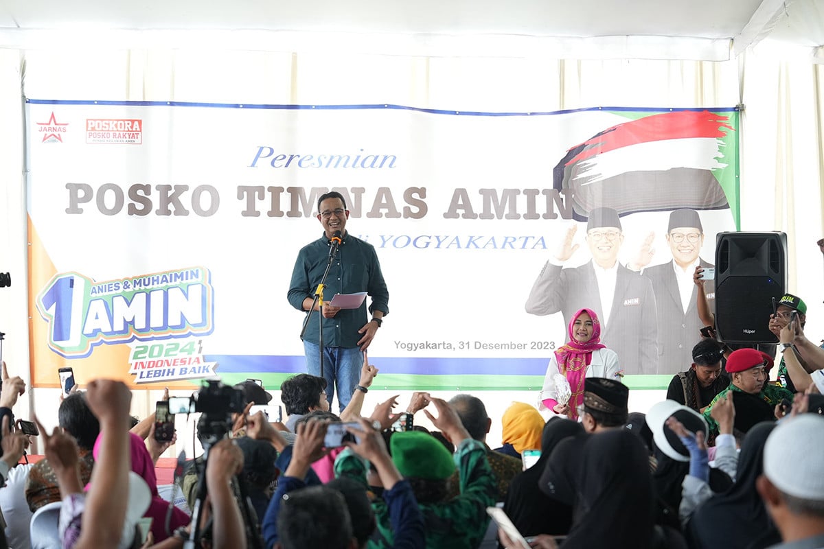 Posko Timnas AMIN Yogyakarta Diresmikan Anies yang Ditemani Bupati Bantul